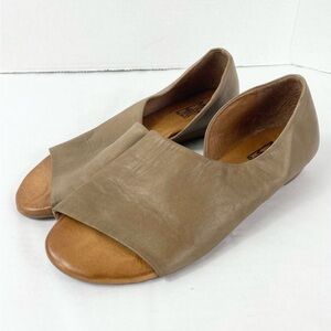 Miz Mooz Allure Tan Genuine LeatherD’orsay Wedge Sandals Size 8/38